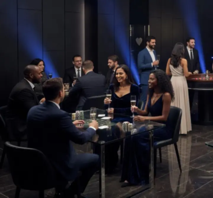 Elegancka scena eventowa z oświetleniem w stylu kasyna