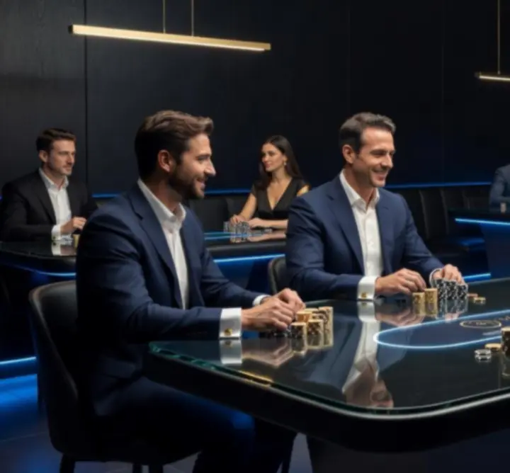 Stół pokerowy podczas eleganckiego wieczoru eventowego